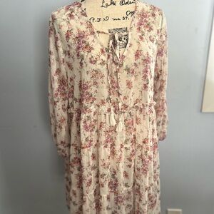 BeBop‎ Floral Tunic in Cream and Pink